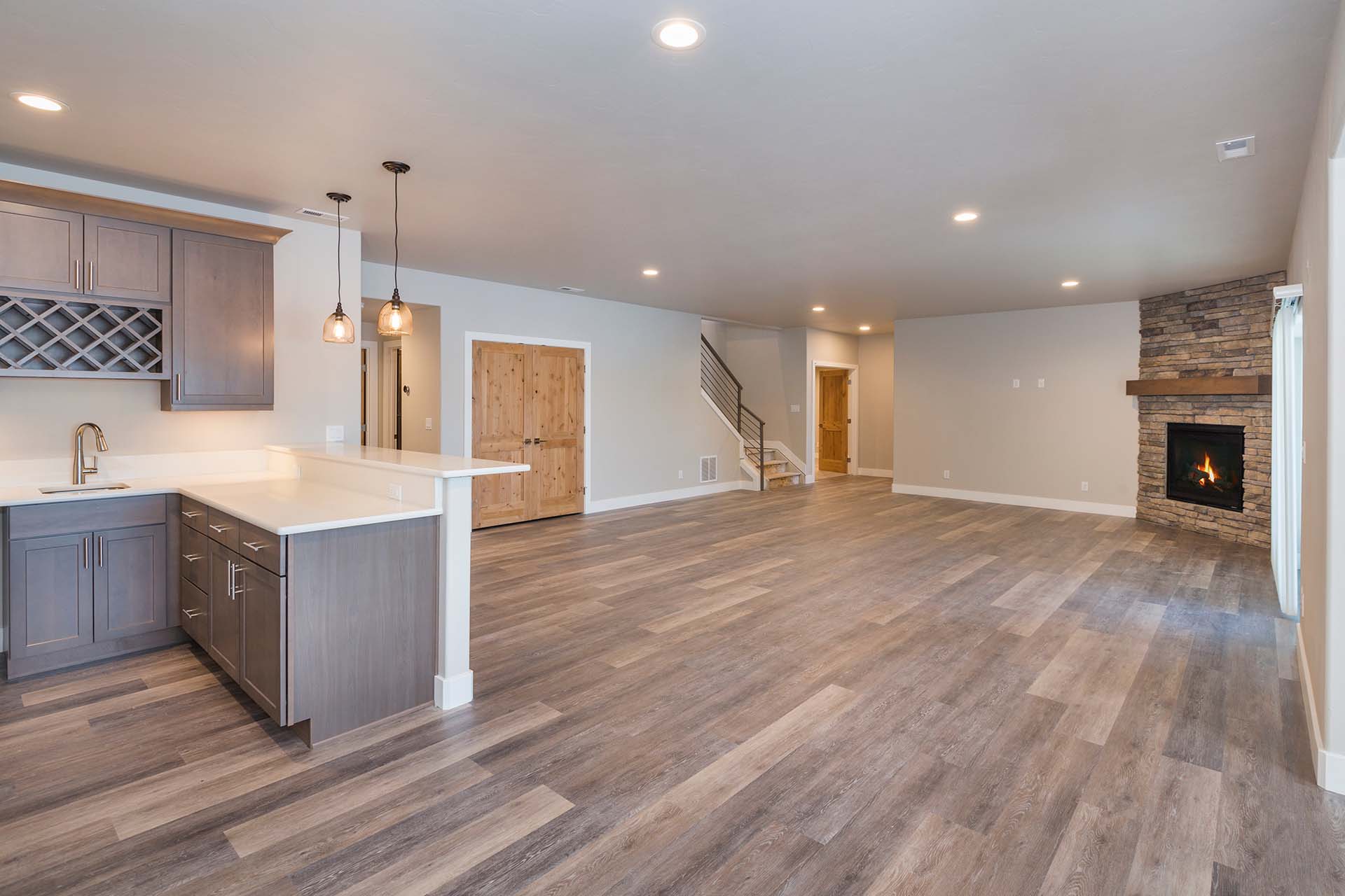 Basement Bonus Room with Built-in Wet Bar